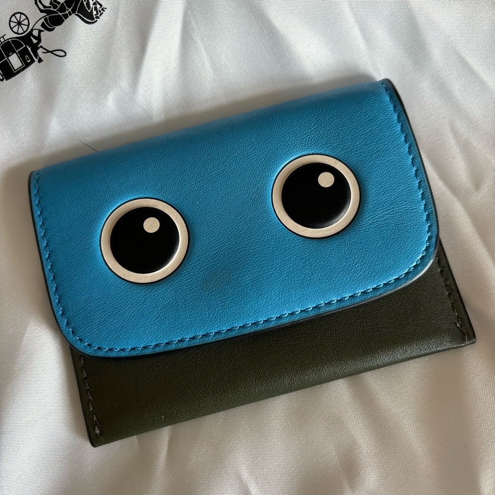 Blue and green Wallet with Eye Design